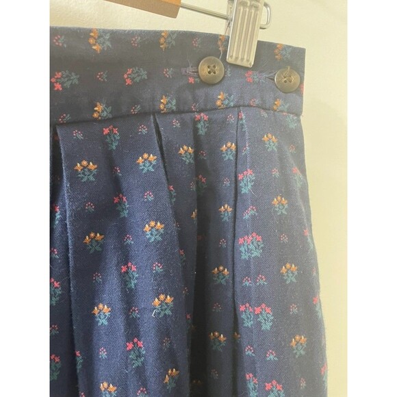 VTG Lands End Pleated Midi Skirt Cottagecore - Picture 3 of 8